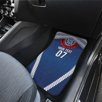 Manu Samoa Rugby Custom Navy Blue Car Mats ʻIe Toga Pattern With Red Ula fala LT7 - Polynesian Pride