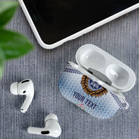 Manu Samoa Rugby Custom White AirPods Case ʻIe Toga Pattern With Brown Ula fala LT7 - Polynesian Pride
