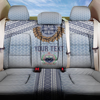 Manu Samoa Rugby Custom White Back Car Seat Cover ʻIe Toga Pattern With Brown Ula fala LT7 One Size White - Polynesian Pride