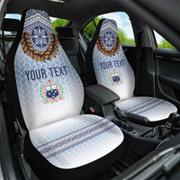 Manu Samoa Rugby Custom White Car Seat Cover ʻIe Toga Pattern With Brown Ula fala LT7 One Size White - Polynesian Pride