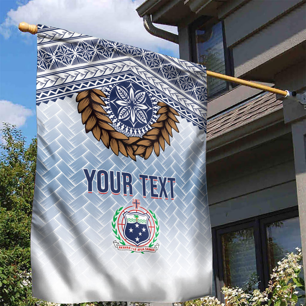 Manu Samoa Rugby Custom White Garden Flag ʻIe Toga Pattern With Brown Ula fala LT7 - Polynesian Pride