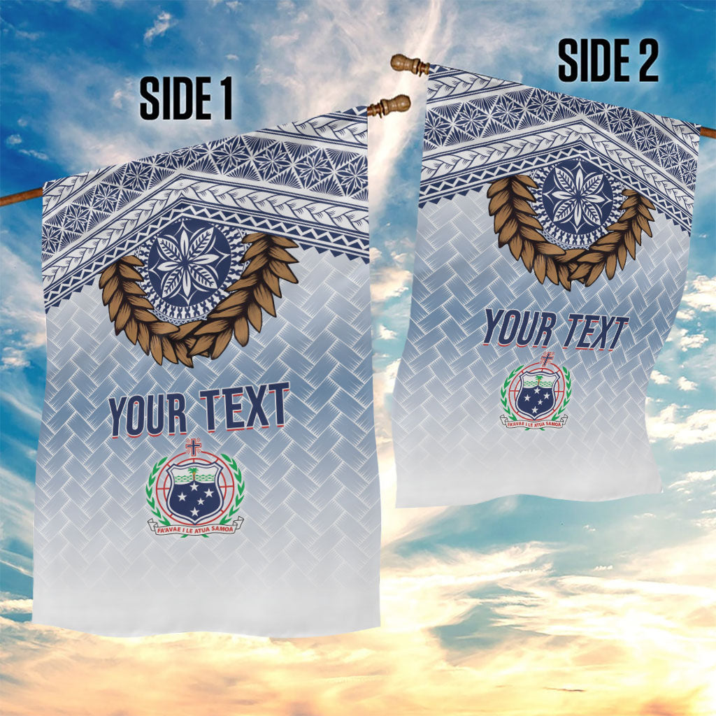 Manu Samoa Rugby Custom White Garden Flag ʻIe Toga Pattern With Brown Ula fala LT7 - Polynesian Pride