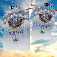Manu Samoa Rugby Custom White Garden Flag ʻIe Toga Pattern With Brown Ula fala LT7 - Polynesian Pride