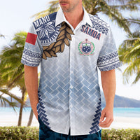 Manu Samoa Rugby Custom White Hawaiian Shirt ʻIe Toga Pattern With Brown Ula fala LT7 - Polynesian Pride