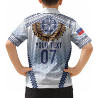 Manu Samoa Rugby Custom White Hawaiian Shirt ʻIe Toga Pattern With Brown Ula fala LT7 - Polynesian Pride