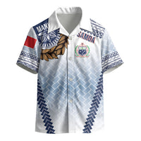 Manu Samoa Rugby Custom White Kid Hawaiian Shirt ʻIe Toga Pattern With Brown Ula fala LT7 - Polynesian Pride