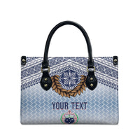 Manu Samoa Rugby Custom White Leather Bag ʻIe Toga Pattern With Brown Ula fala LT7 - Polynesian Pride