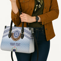 Manu Samoa Rugby Custom White Leather Bag ʻIe Toga Pattern With Brown Ula fala LT7 - Polynesian Pride