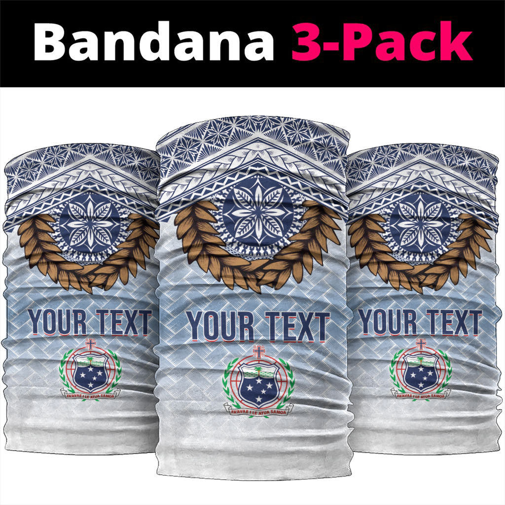 Manu Samoa Rugby Custom White Neck Gaiter ʻIe Toga Pattern With Brown Ula fala LT7 package One Size: 25*50cm White - Polynesian Pride