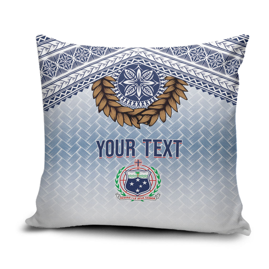 Manu Samoa Rugby Custom White Pillow Cover ʻIe Toga Pattern With Brown Ula fala LT7 White - Polynesian Pride