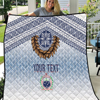 Manu Samoa Rugby Custom White Quilt ʻIe Toga Pattern With Brown Ula fala LT7 White - Polynesian Pride