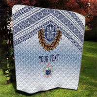 Manu Samoa Rugby Custom White Quilt ʻIe Toga Pattern With Brown Ula fala LT7 - Polynesian Pride