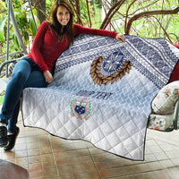 Manu Samoa Rugby Custom White Quilt ʻIe Toga Pattern With Brown Ula fala LT7 - Polynesian Pride