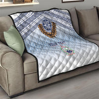 Manu Samoa Rugby Custom White Quilt ʻIe Toga Pattern With Brown Ula fala LT7 - Polynesian Pride
