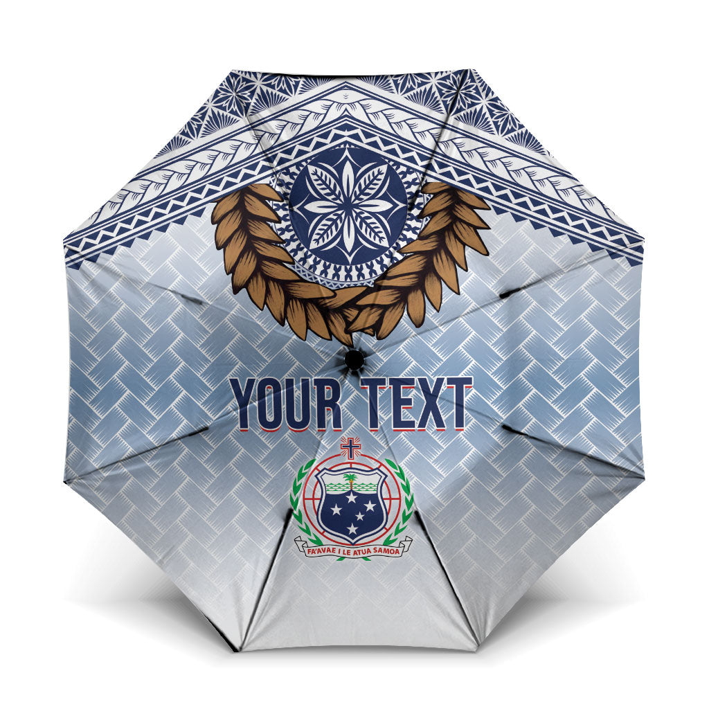 Manu Samoa Rugby Custom White Umbrella ʻIe Toga Pattern With Brown Ula fala LT7 One Size Folded 11.42 inch Opened Diameter 37.4 inch White - Polynesian Pride
