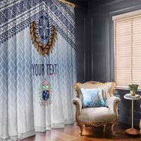 Manu Samoa Rugby Custom White Window Curtain ʻIe Toga Pattern With Brown Ula fala LT7 - Polynesian Pride
