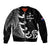 Personalised New Zealand Rugby Bomber Jacket Aotearoa Silver Fern Koru Maori Style LT7 Unisex Black - Polynesian Pride