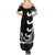 Personalised New Zealand Rugby Summer Maxi Dress Aotearoa Silver Fern Koru Maori Style LT7 - Polynesian Pride