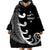 Personalised New Zealand Rugby Wearable Blanket Hoodie Aotearoa Silver Fern Koru Maori Style LT7 - Polynesian Pride