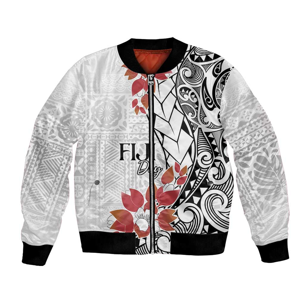 Bula Fiji Day Bomber Jacket Tagimaucia on Masi Pattern