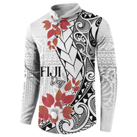 Bula Fiji Day Button Sweatshirt Tagimaucia on Masi Pattern