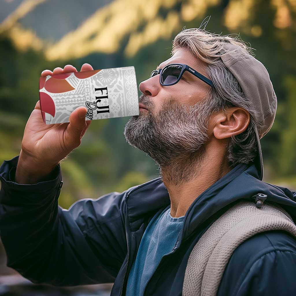 Bula Fiji Day 4 in 1 Can Cooler Tumbler Tagimaucia on Masi Pattern