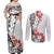 Bula Fiji Day Couples Matching Off Shoulder Maxi Dress and Long Sleeve Button Shirt Tagimaucia on Masi Pattern