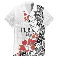 Bula Fiji Day Family Matching Off Shoulder Maxi Dress and Hawaiian Shirt Tagimaucia on Masi Pattern