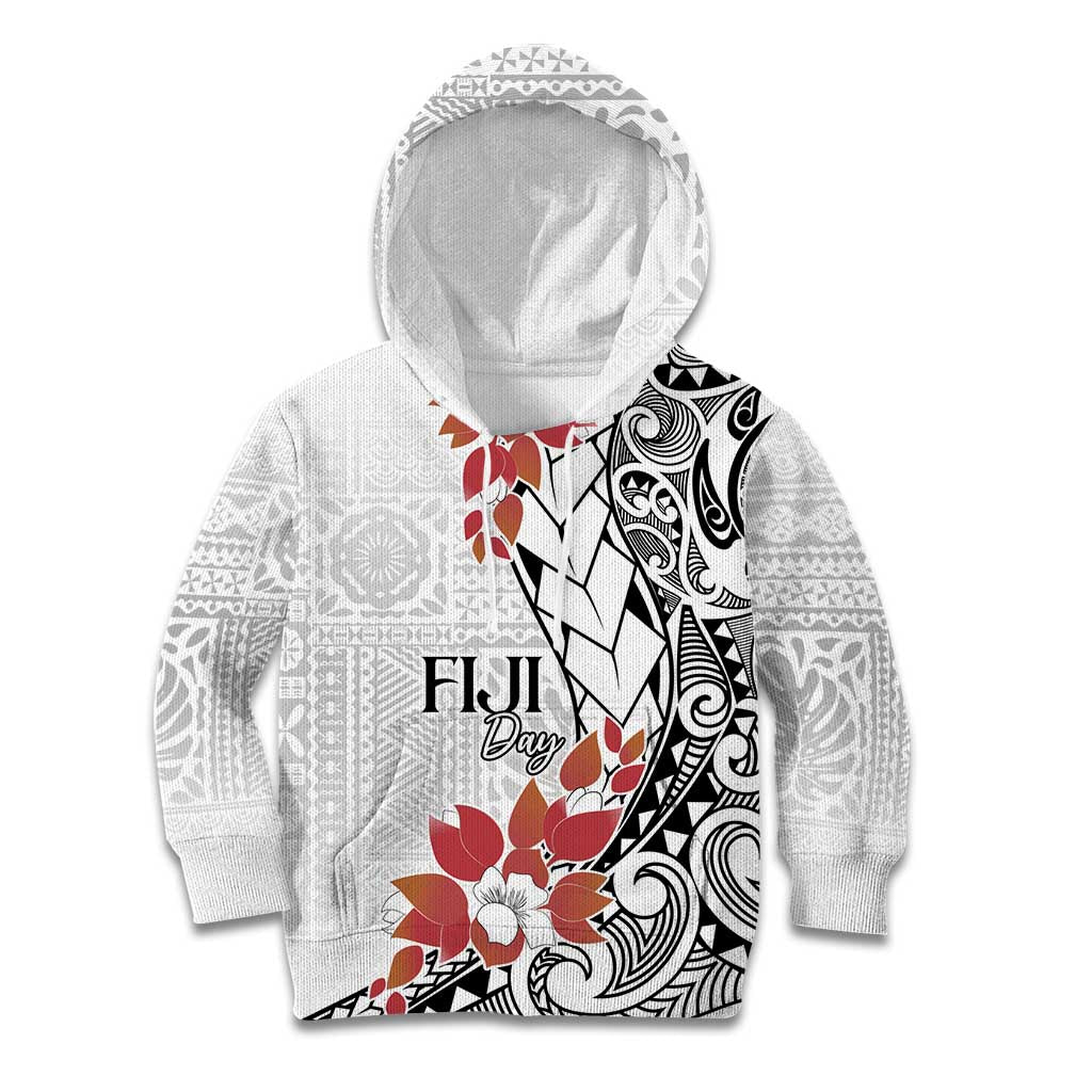 Bula Fiji Day Kid Hoodie Tagimaucia on Masi Pattern