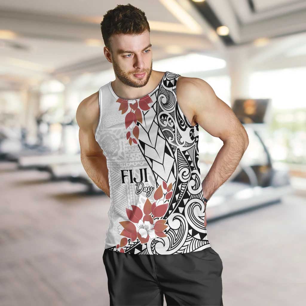 Bula Fiji Day Men Tank Top Tagimaucia on Masi Pattern