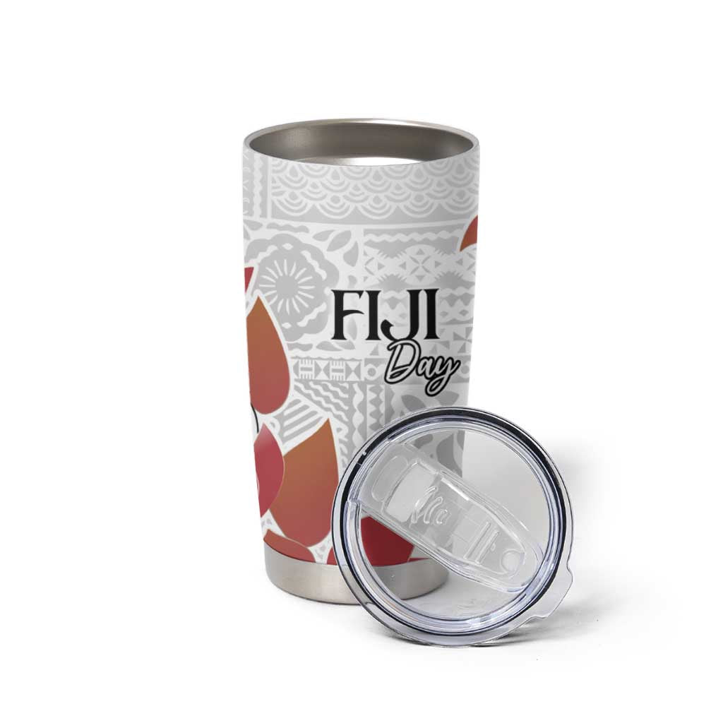 Bula Fiji Day Tumbler Cup Tagimaucia on Masi Pattern LT7 - Polynesian Pride
