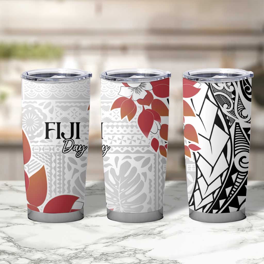 Bula Fiji Day Tumbler Cup Tagimaucia on Masi Pattern LT7 - Polynesian Pride