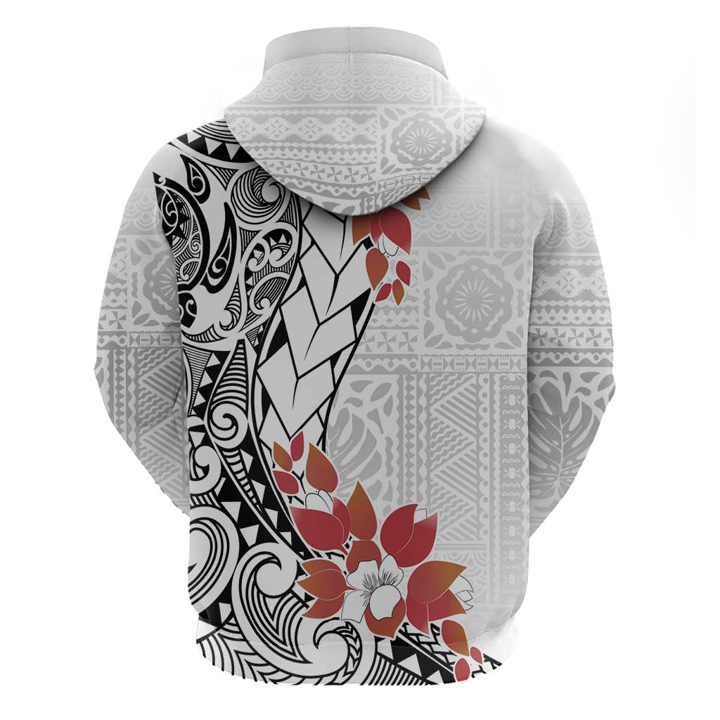 Bula Fiji Day Zip Hoodie Tagimaucia on Masi Pattern