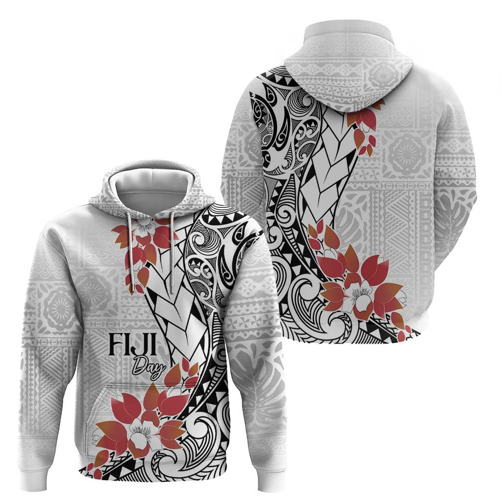 Bula Fiji Day Zip Hoodie Tagimaucia on Masi Pattern