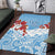 Bula Fiji Day Area Rug Tagimaucia on Masi Pattern - Turquoise