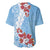 Bula Fiji Day Baseball Jersey Tagimaucia on Masi Pattern - Turquoise