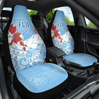 Bula Fiji Day Car Seat Cover Tagimaucia on Masi Pattern - Turquoise