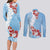 Bula Fiji Day Couples Matching Long Sleeve Bodycon Dress and Long Sleeve Button Shirt Tagimaucia on Masi Pattern - Turquoise