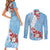 Bula Fiji Day Couples Matching Short Sleeve Bodycon Dress and Long Sleeve Button Shirt Tagimaucia on Masi Pattern - Turquoise