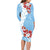 Bula Fiji Day Family Matching Long Sleeve Bodycon Dress and Hawaiian Shirt Tagimaucia on Masi Pattern - Turquoise