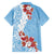 Bula Fiji Day Family Matching Off The Shoulder Long Sleeve Dress and Hawaiian Shirt Tagimaucia on Masi Pattern - Turquoise