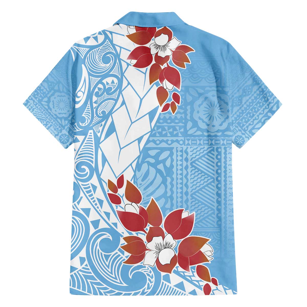 Bula Fiji Day Family Matching Puletasi and Hawaiian Shirt Tagimaucia on Masi Pattern - Turquoise