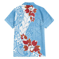 Bula Fiji Day Family Matching Puletasi and Hawaiian Shirt Tagimaucia on Masi Pattern - Turquoise