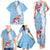 Bula Fiji Day Family Matching Tank Maxi Dress and Hawaiian Shirt Tagimaucia on Masi Pattern - Turquoise