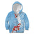 Bula Fiji Day Kid Hoodie Tagimaucia on Masi Pattern - Turquoise