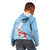 Bula Fiji Day Kid Hoodie Tagimaucia on Masi Pattern - Turquoise