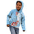 Bula Fiji Day Kid Hoodie Tagimaucia on Masi Pattern - Turquoise