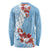 Bula Fiji Day Long Sleeve Shirt Tagimaucia on Masi Pattern - Turquoise