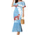 Bula Fiji Day Mermaid Dress Tagimaucia on Masi Pattern - Turquoise