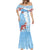 Bula Fiji Day Mermaid Dress Tagimaucia on Masi Pattern - Turquoise